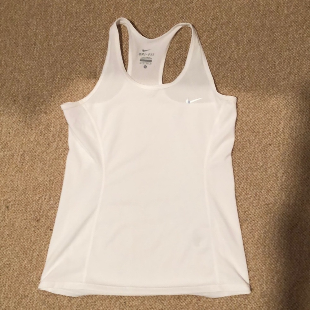 white nike athletic tank top